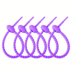 10pcs Silicon Cable Ties Reusable Candy Cable Organizer Silicone Keychain