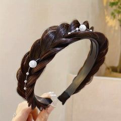 Girls Pearl Braid Hair Hoop Headband Hair Accessories