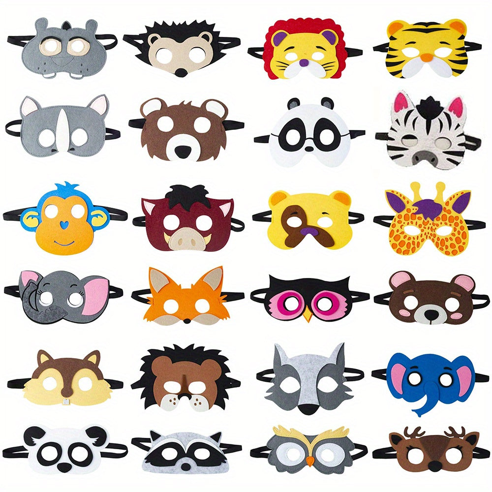 Assorted Felt Animal Masks Variety Pack for Safari Themed Party Favors