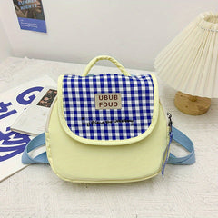 Embroidered Small Canvas Block Backpack for Girls
