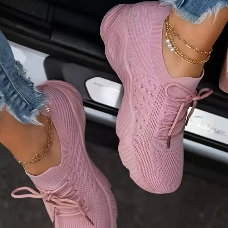Women's Chunky Knit Sneakers Mesh Running Shoes