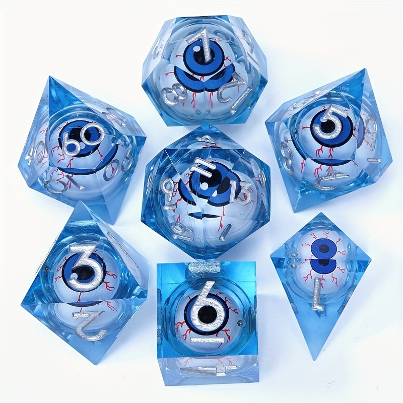 7pcs Rotatable Eyeball Polyhedral Dice Set for Cosplay Halloween Christmas