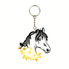 Epoxy Resin Horse Flower Keychain Pendant Silicone Mold Jewelry Making