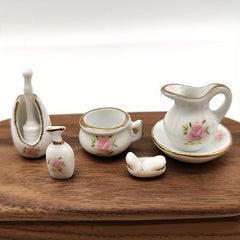 Dollhouse Bathroom Furniture Ceramic Decor Toy Micro Scene Building