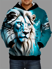 Men's Lion Graphic Hoodie 3D Print Loose Pullover