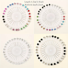 30pcs Colorful Rhinestone Hijab Pins Safety Scarf Shawl Pin Crystal Brooch