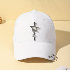 Pentagram Ring Rivet Baseball Cap Hip Hop Sun Hat Unisex Couple Dad Hats