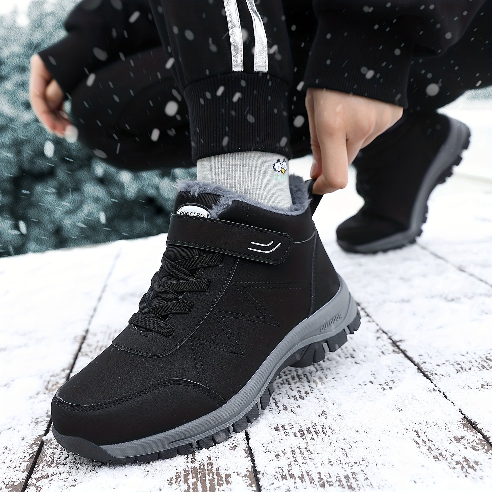 Fur Lined Thermal Snow Boots Slip On Warm Winter Boots