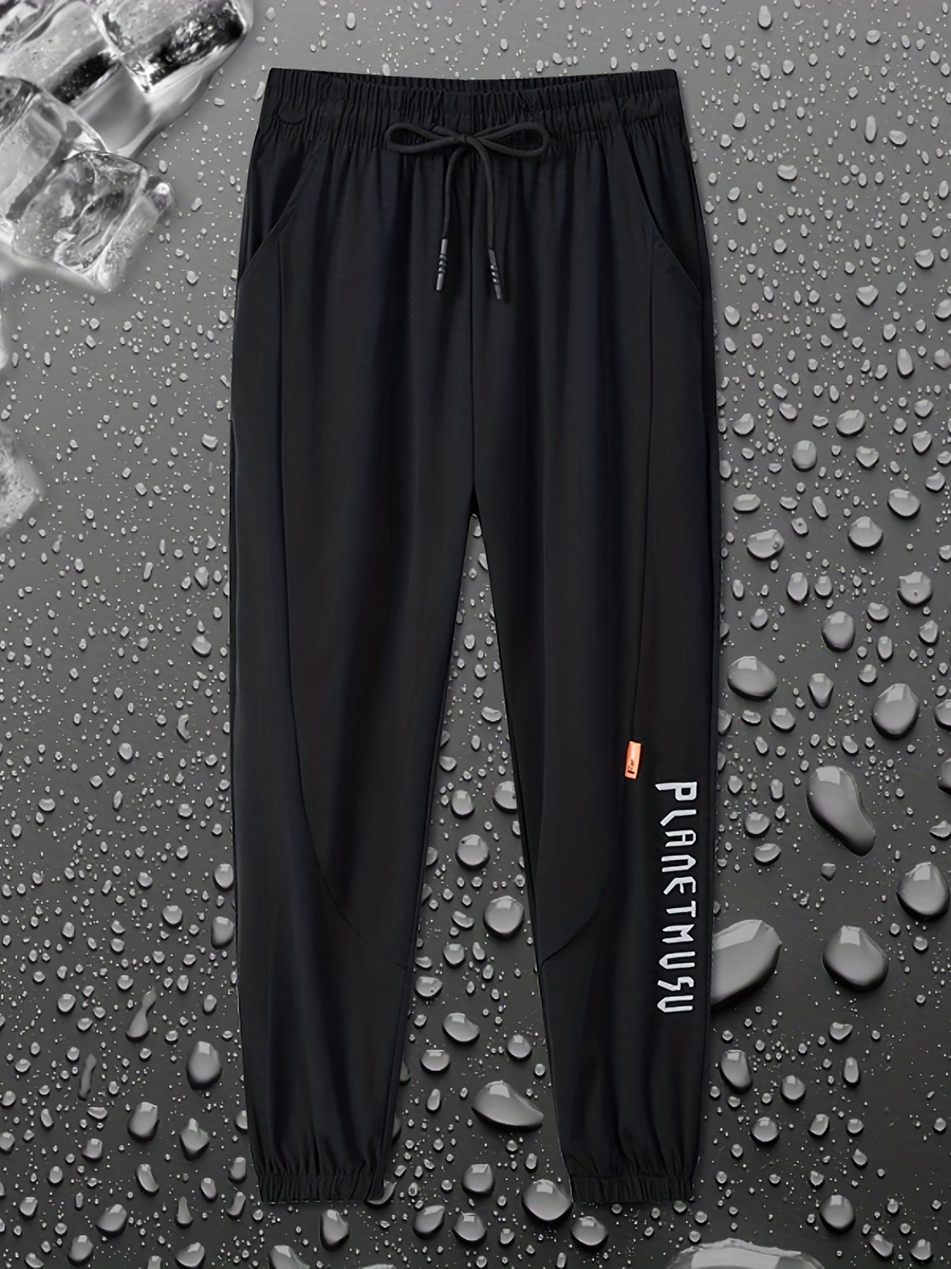 Boys Letter Graphic Quick drying Trousers Drawstring Waist Thin Casual Sport Jog