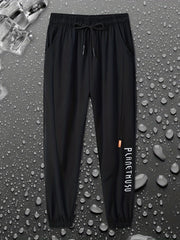 Boys Letter Graphic Quick drying Trousers Drawstring Waist Thin Casual Sport Jog