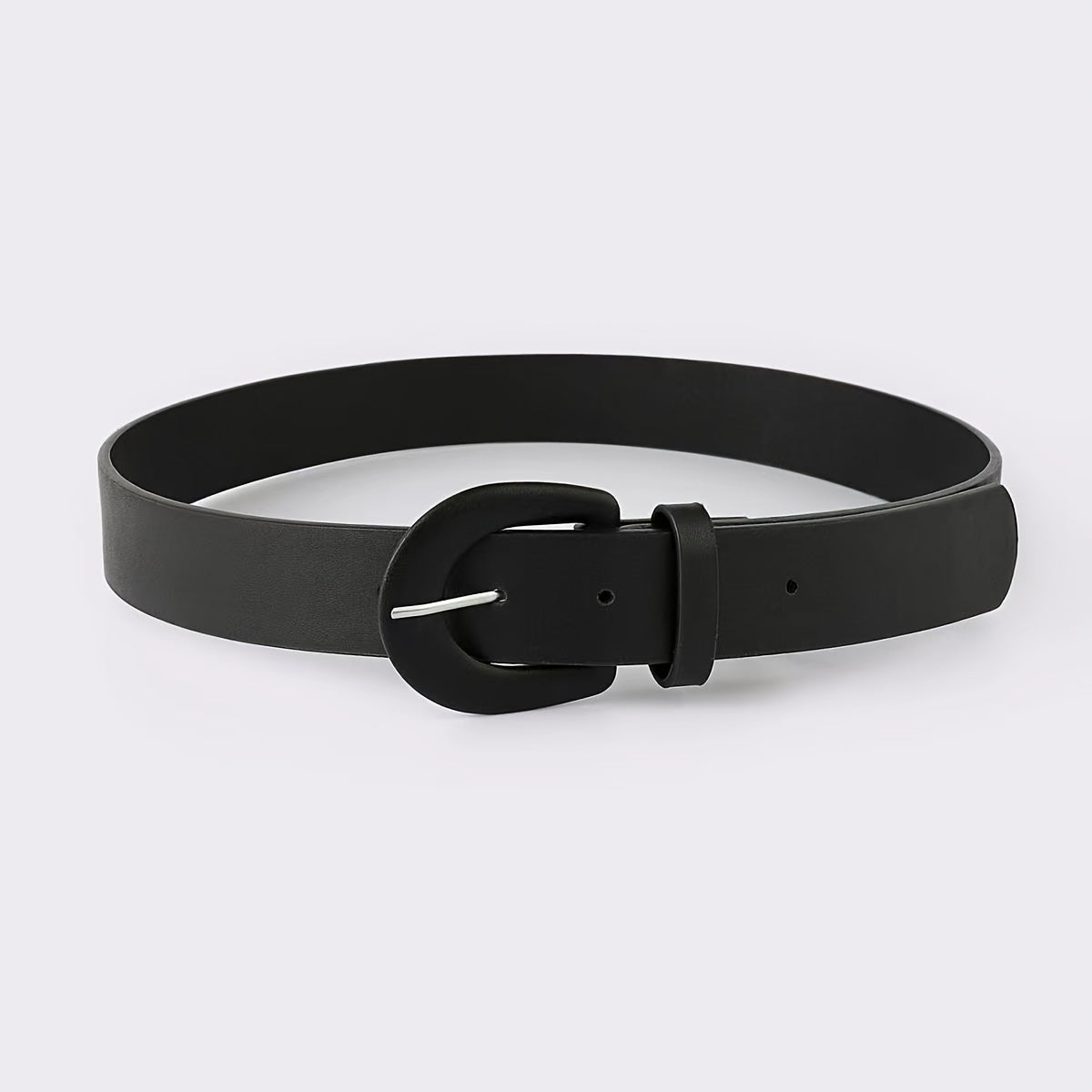 D Shape Buckle Belt Pu Leather for Women Girls