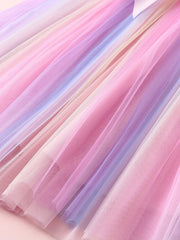Mermaid Tutu Dress Rainbow Fish Scale Princess Party Dress for Girls