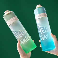 650ml Frosted Spray Water Bottle for Outdoor Sports