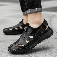 Men's Hollow Breathable Sandals Lightweight Non slip Comfortable Slippers