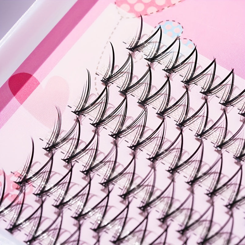 120pcs Mixed Fairy Style V Shape Cluster Lashes 6 Lengths in One Tray