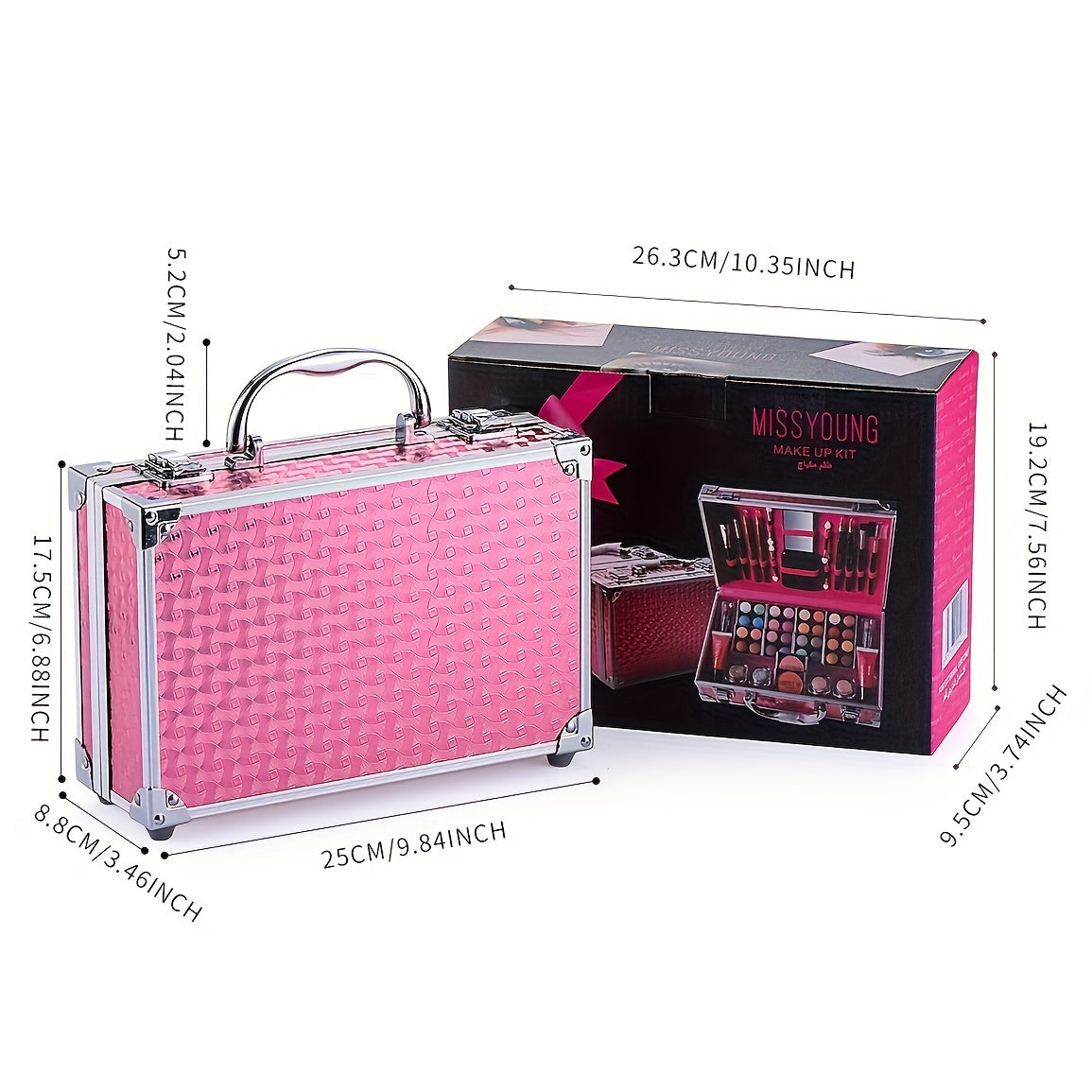 56 Pcs Eyelashes Tinted Lip Cosmetic Set Professional Portable Full Makeup Kit