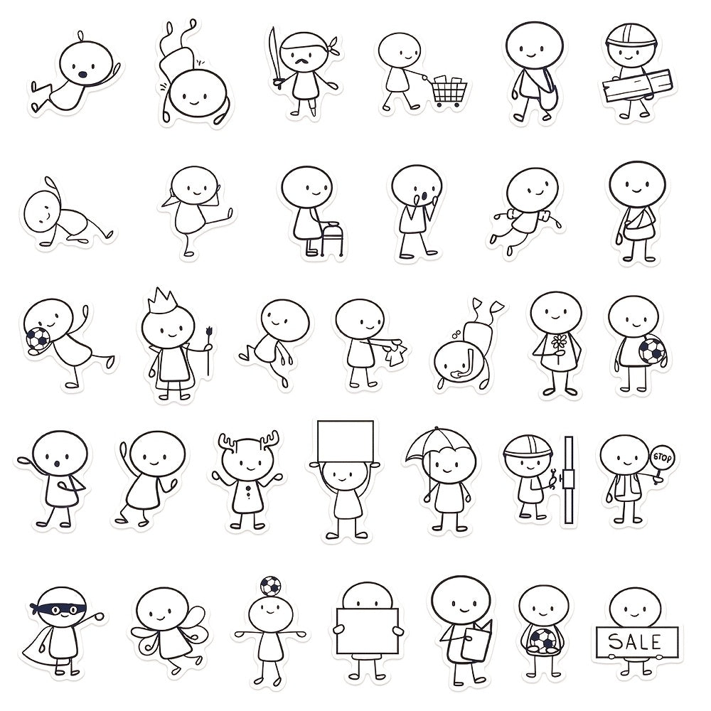 132pcs YWWBLD Cartoon Character Stickers Vibrant Designs for Laptops Phones