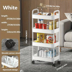 1pc Mobile Storage Cart with Wheels Convenient Floor Storage Rack