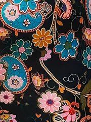 Ethnic Style Paisley Floral Print High Rise Leggings