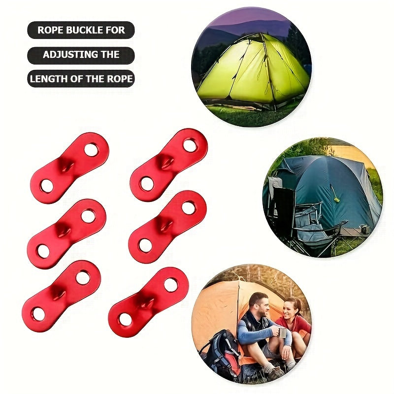 6pcs Aluminium Alloy Tent Wind Rope Buckles for Camping