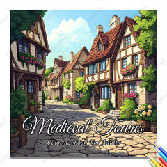 Medieval Towns Coloring Book for Adults: 22 Pages of Deluxe Edition Drawings