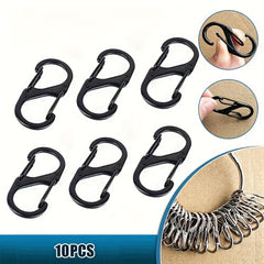 10pcs Stainless Steel S Type Carabiner Backpack Hanging Buckle Keychain