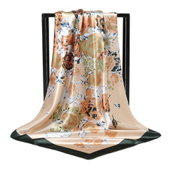 Women's Square Scarf Print Bandana Silk Neck Scarf Head Wraps Shawl