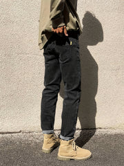 Classic Regular Fit Jeans Mens Casual Street Style All Match Denim Pants