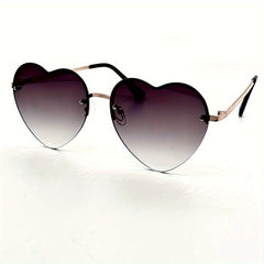 Heart Shape Lens Sunglasses Metal Frame Outdoor Party Vacation Travel