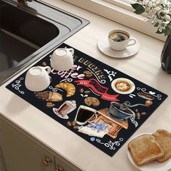 Absorbent Dish Drying Pad Kitchen Countertop Drain Mat Soft Diatom Mud