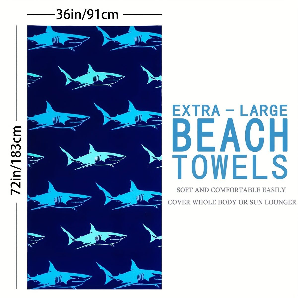 Oversized Printed Beach Towel Quick Drying Lightweight Mat For Vacation Travel