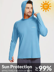 Men's UPF 50 Sun Protection Hoodie Long Sleeve SPF UV Quick Dry Lightweight