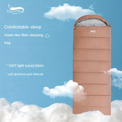 Outdoor Sleeping Bag Down-like Fiber Cotton for 25F-50F Temp, 1.8KG