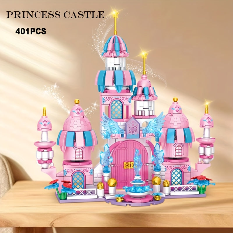 Vintage Princess Castle DIY Assembly Toy, Educational Block Puzzle