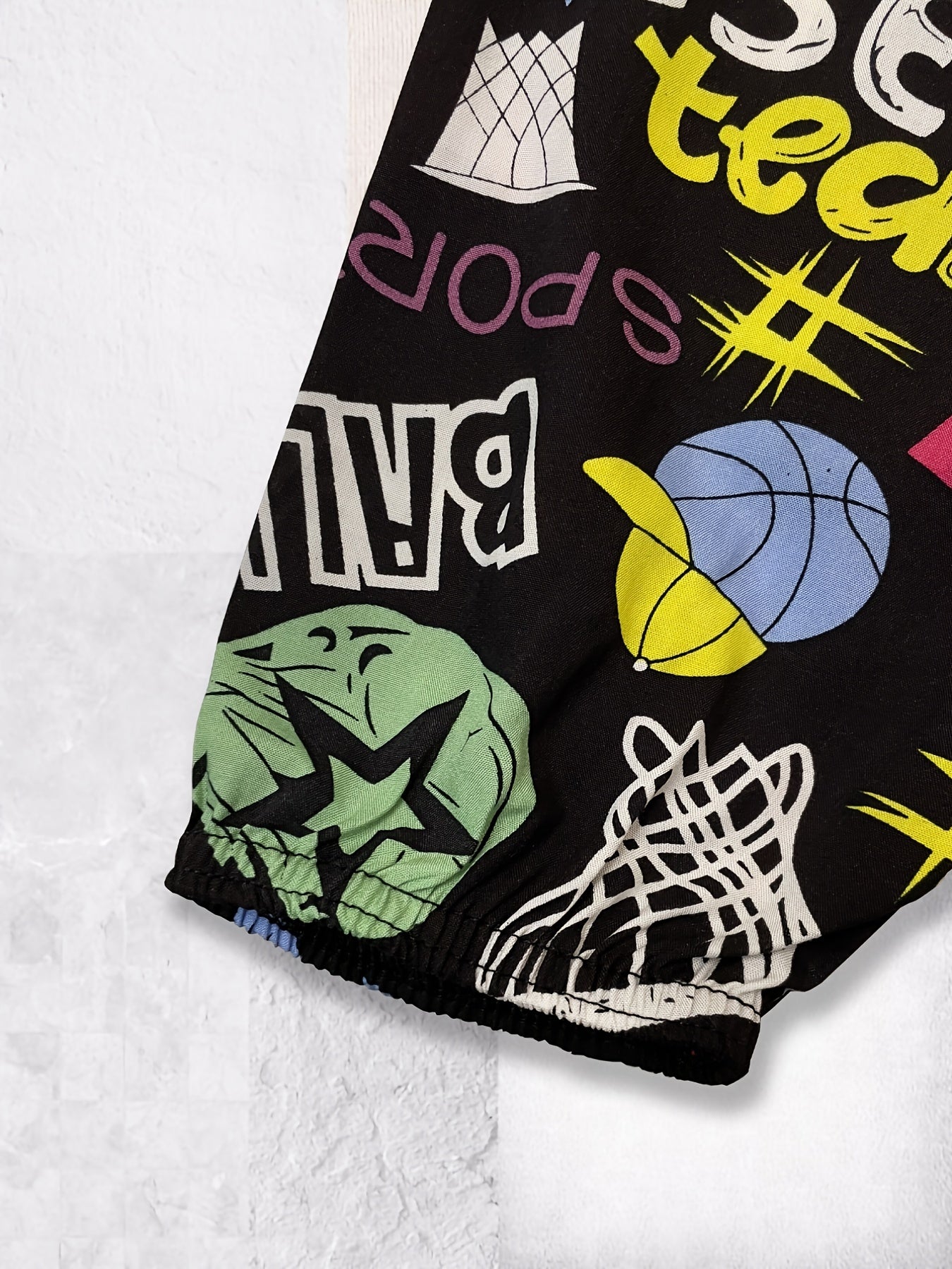 Boys Casual Cartoon Graffiti Print Thin Pants Summer Spring Kids Clothes