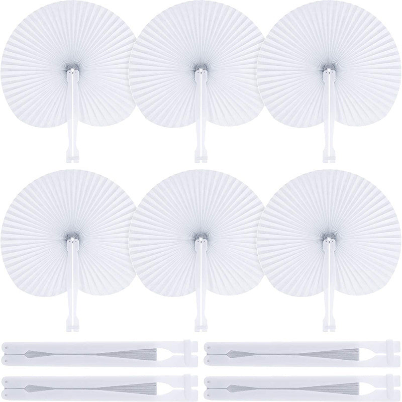 6pcs Paper Fan Set for Wedding & Party Decor