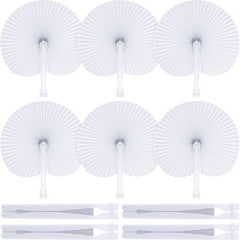 6pcs Paper Fan Set for Wedding & Party Decor