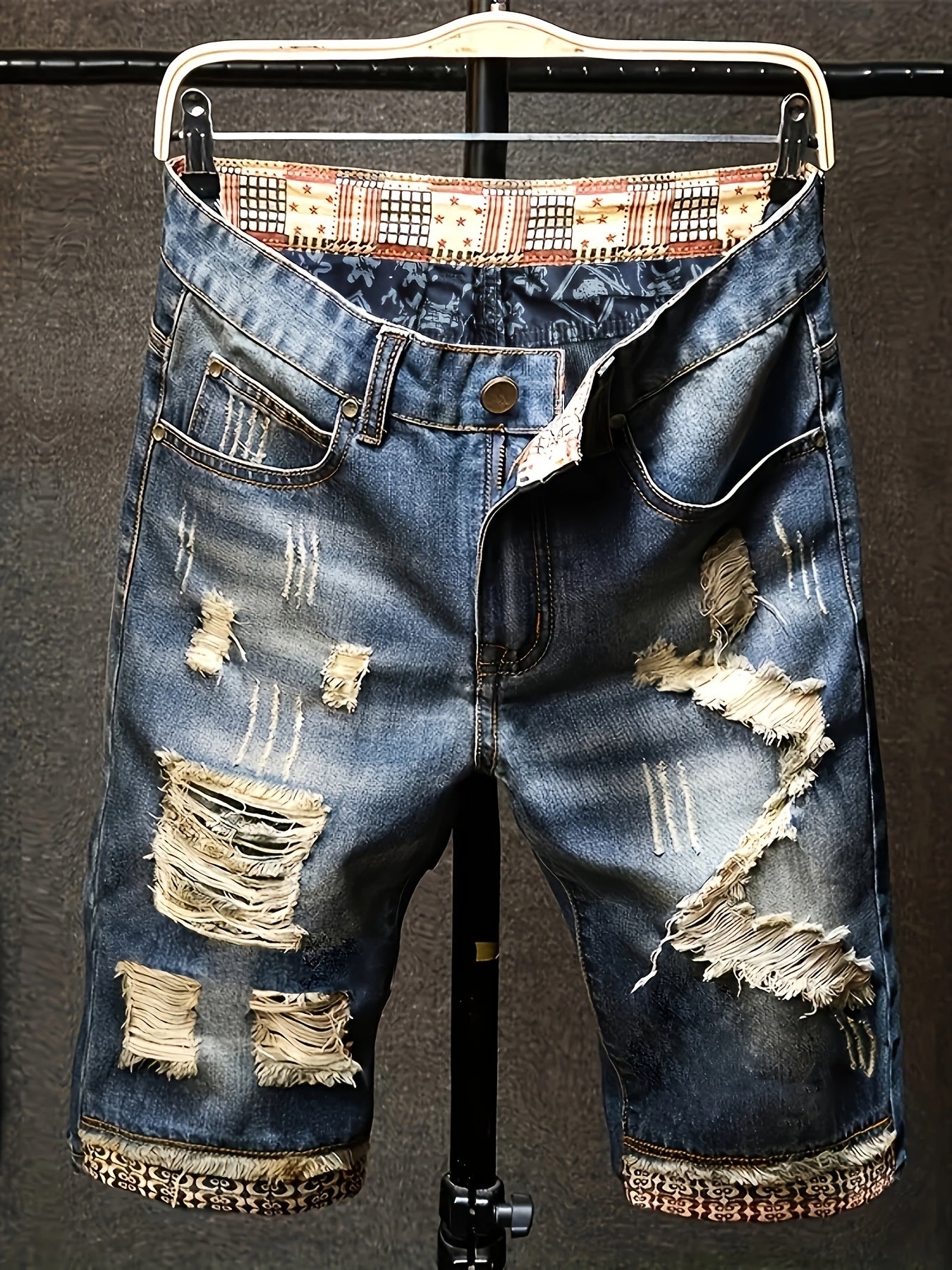 Men's Street Style Distressed Denim Shorts