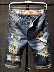 Men's Street Style Distressed Denim Shorts