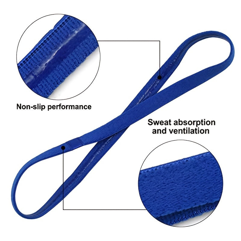 6 Pcs Thin Sports Headbands for Kids - Non Slip Elastic Headbands