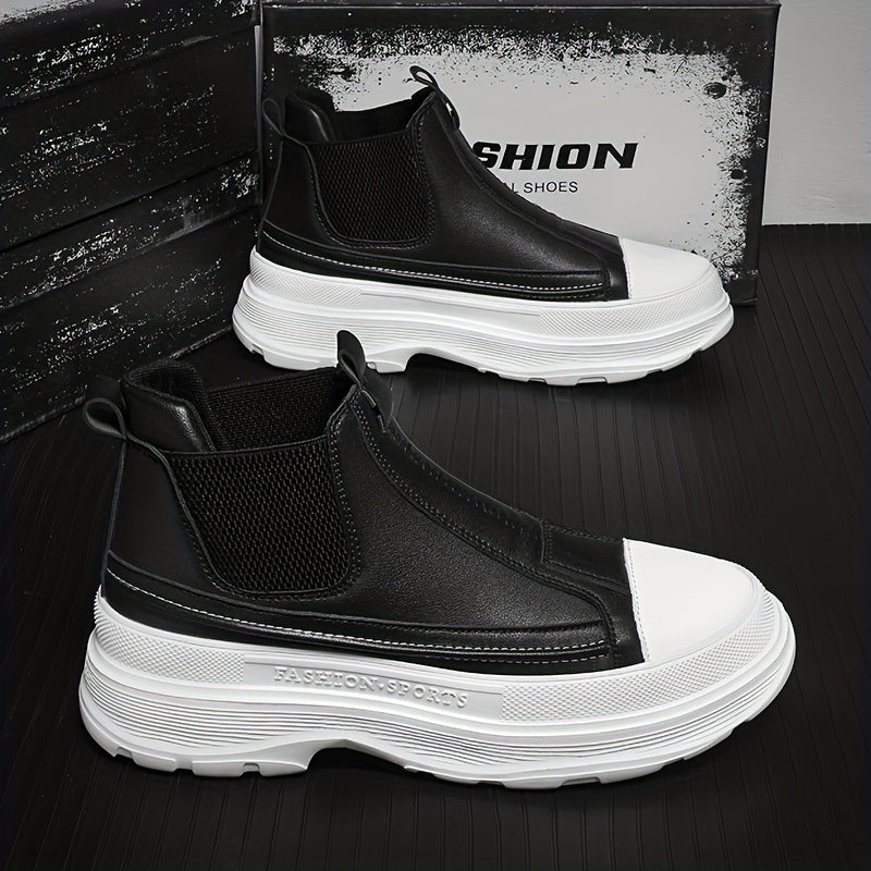 Men's Platform Slip on Boots Casual Shoes Slip Resistant Outsole