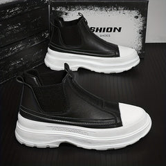Men's Platform Slip on Boots Casual Shoes Slip Resistant Outsole