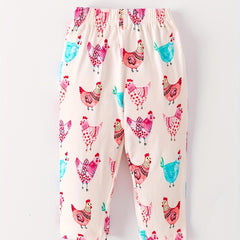 Baby Girls Casual Cartoon Print Loose Pants