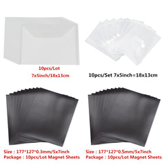 10pcs Magnetic Sheets/Plastic Bags for Scrapbooking Stamp Die Storage