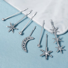 Crystal Hair Pins Metal Rhinestone Hair Bands 7pcs