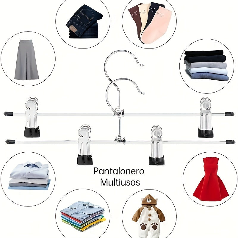 10pcs Stainless Steel Telescopic Pants Rack Hanger