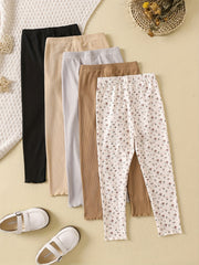 Toddler Girls' 5 Packs Pull on Leggings Pants