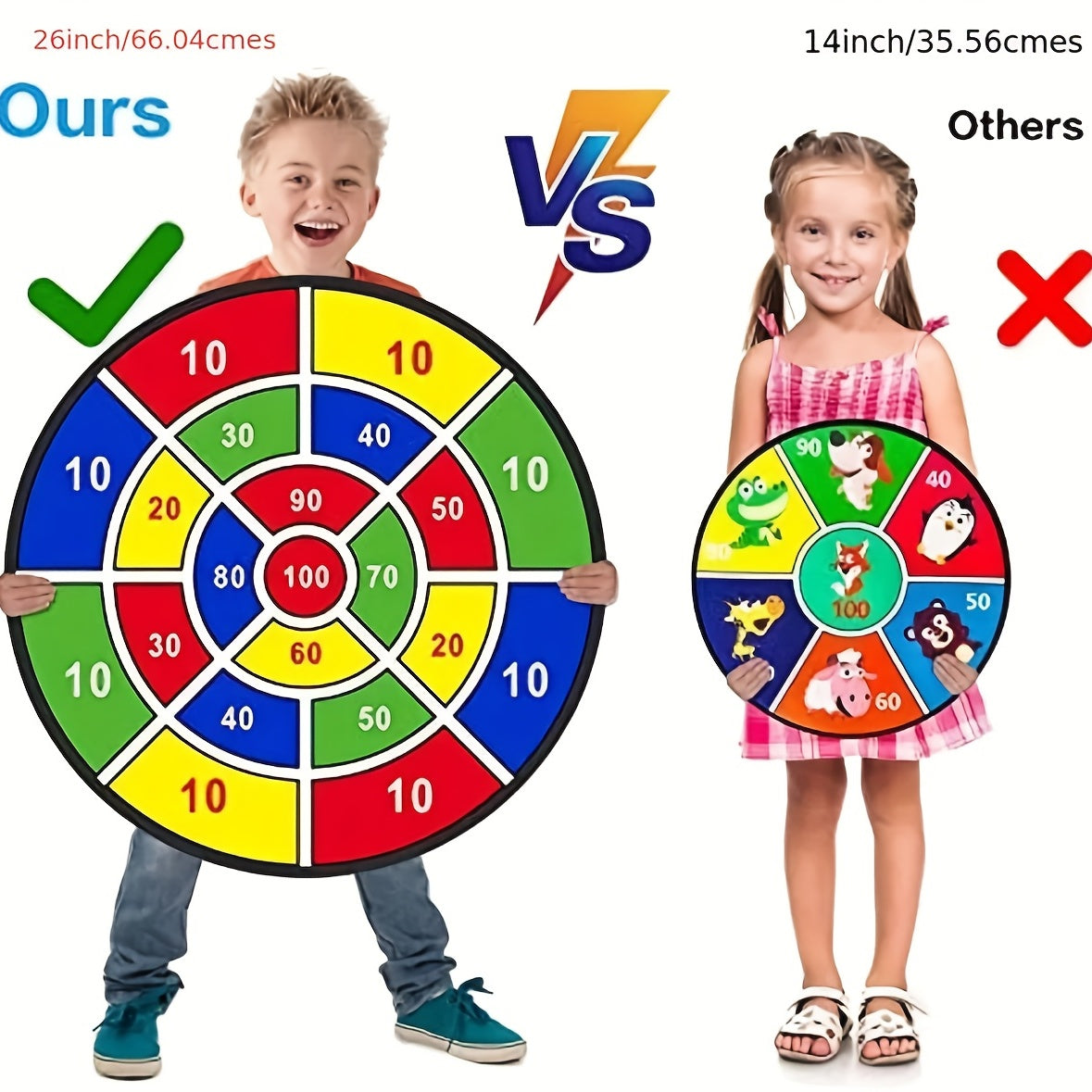 Kids Dart Board Set with 12 Sticky Balls - Indoor Outdoor Fun Game for Ages 3-12