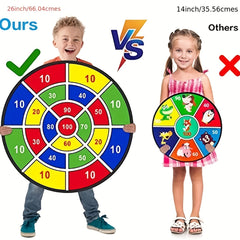Kids Dart Board Set with 12 Sticky Balls - Indoor Outdoor Fun Game for Ages 3-12