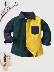 Toddler Boys Long Sleeve Colorblock Shirt Top